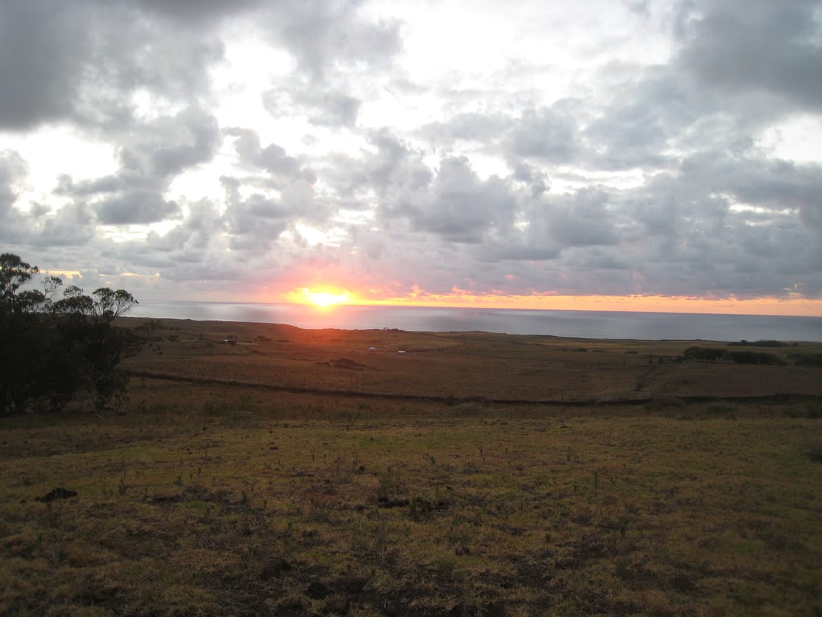 Sunset in Rapa Nui, Easter Island, Chile Watching for the Green Flash