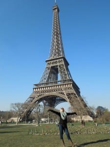 College Semester Abroad, Annalyse with Eiffel Tower, Paris, France