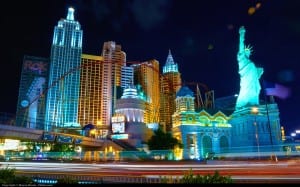 Take a walk down the Strip on a warm Vegas night to take in the lights. Photo Credit: Moyan Brenn