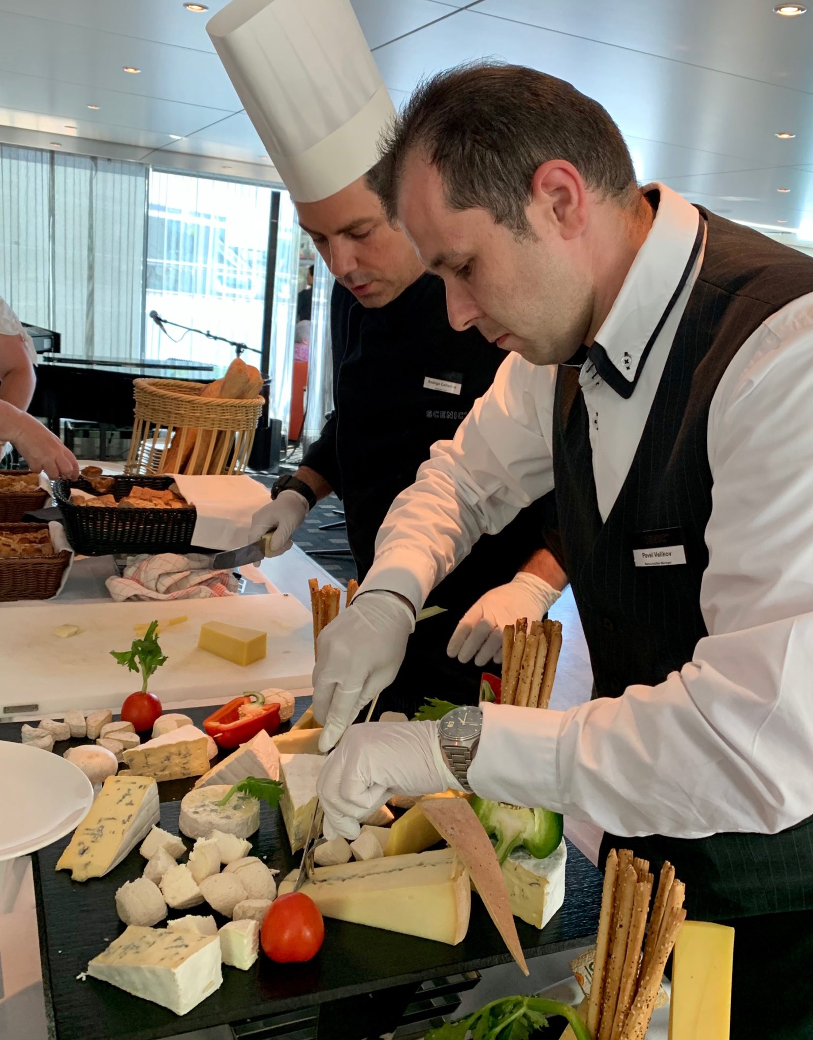 cheese tasting on river cruise ship.