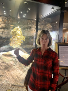 Gold nugget on display at Ironstone Vineyards